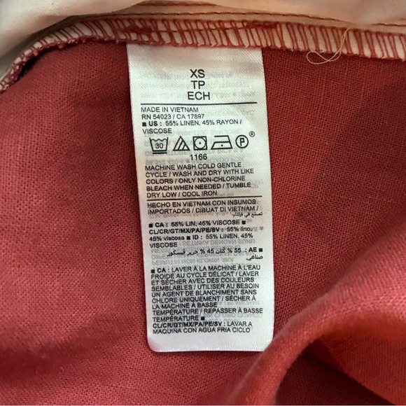Old Navy High Waisted Linen Blend Trouser Shorts Mineral Rouge Rust XS NWOT - Picture 5 of 5
